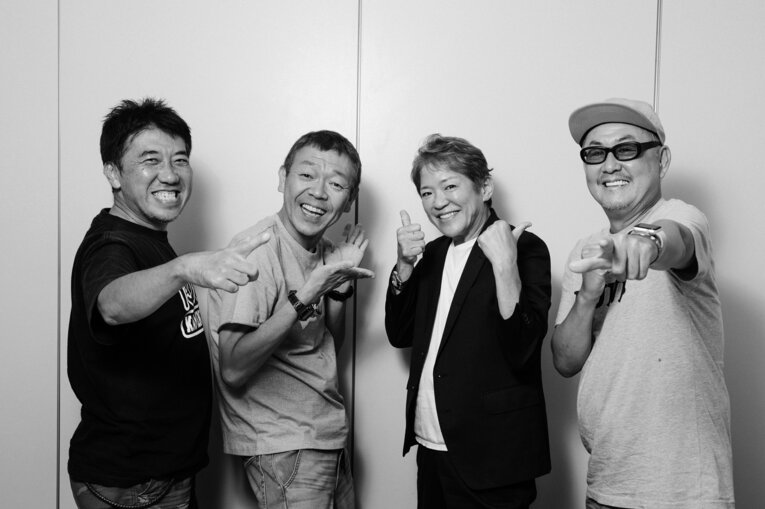 左から堀江ガンツ、玉袋筋太郎、ライオネス飛鳥、椎名基樹　©タイコウクニヨシ