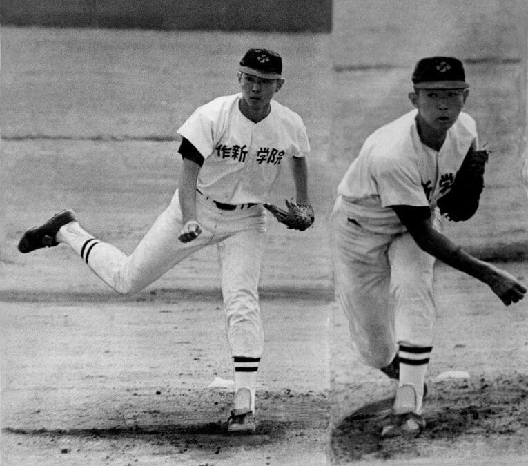 高校（作新学院）時代の江川卓の投球フォーム（3枚目／4）　©KYODO