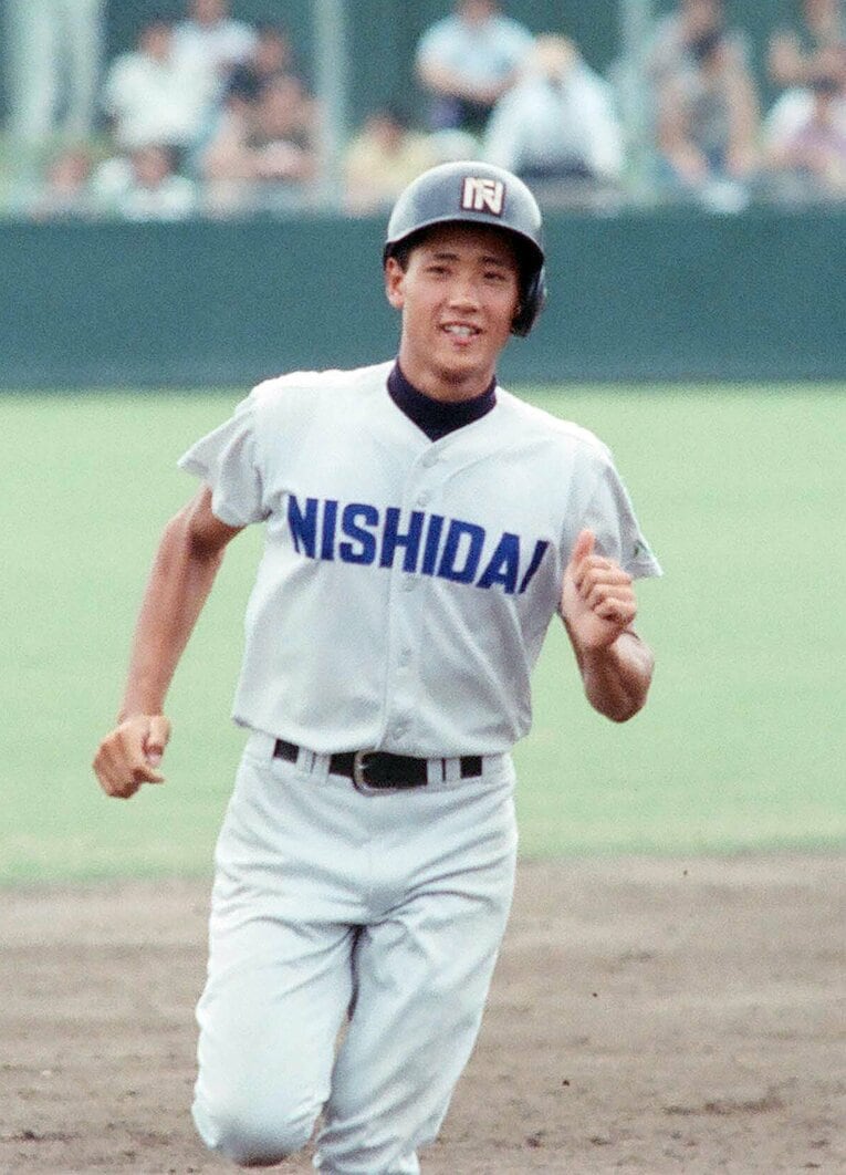 高校時代の新庄（西日本短大付）。甲子園出場はならず　©Sankei Shimbun