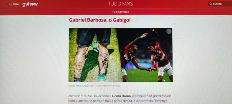 右足ふくらはぎに悟空のタトゥーを彫ったガビゴール（2024年3月8日、電子メディア「gshow」）