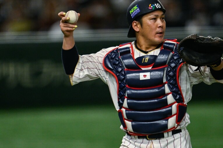 かつてのチームメートの甲斐とはWBCの舞台で再会を果たした　©︎Nanae Suzuki