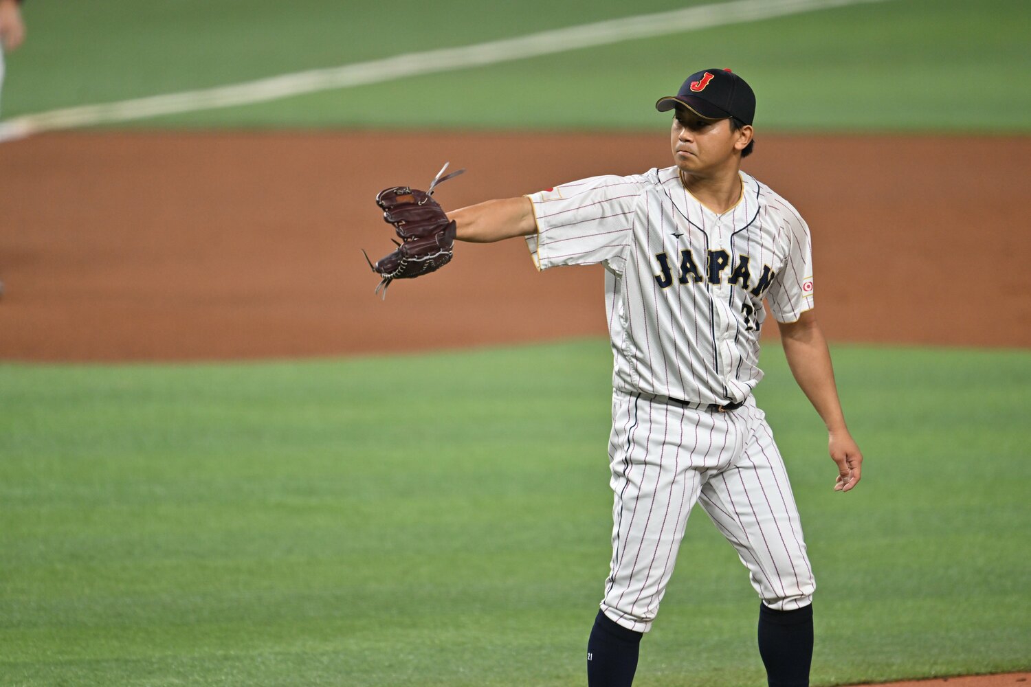 WBCアメリカ戦での今永　©Naoya Sanuki