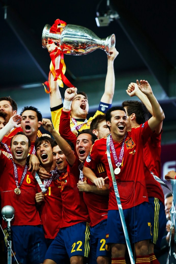 EURO2012優勝時。イニエスタ、チャビ、カシージャスら懐かしの面々とともに　©Daisuke Nakashima