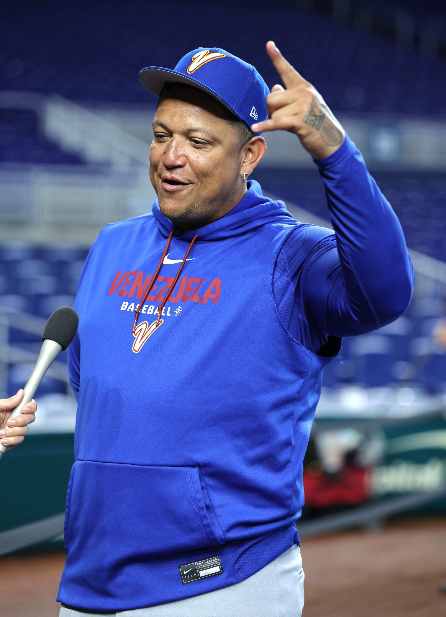 ベネズエラの英雄、ミゲル・カブレラ。WBC代表の打撃コーチを務める　©AFLO