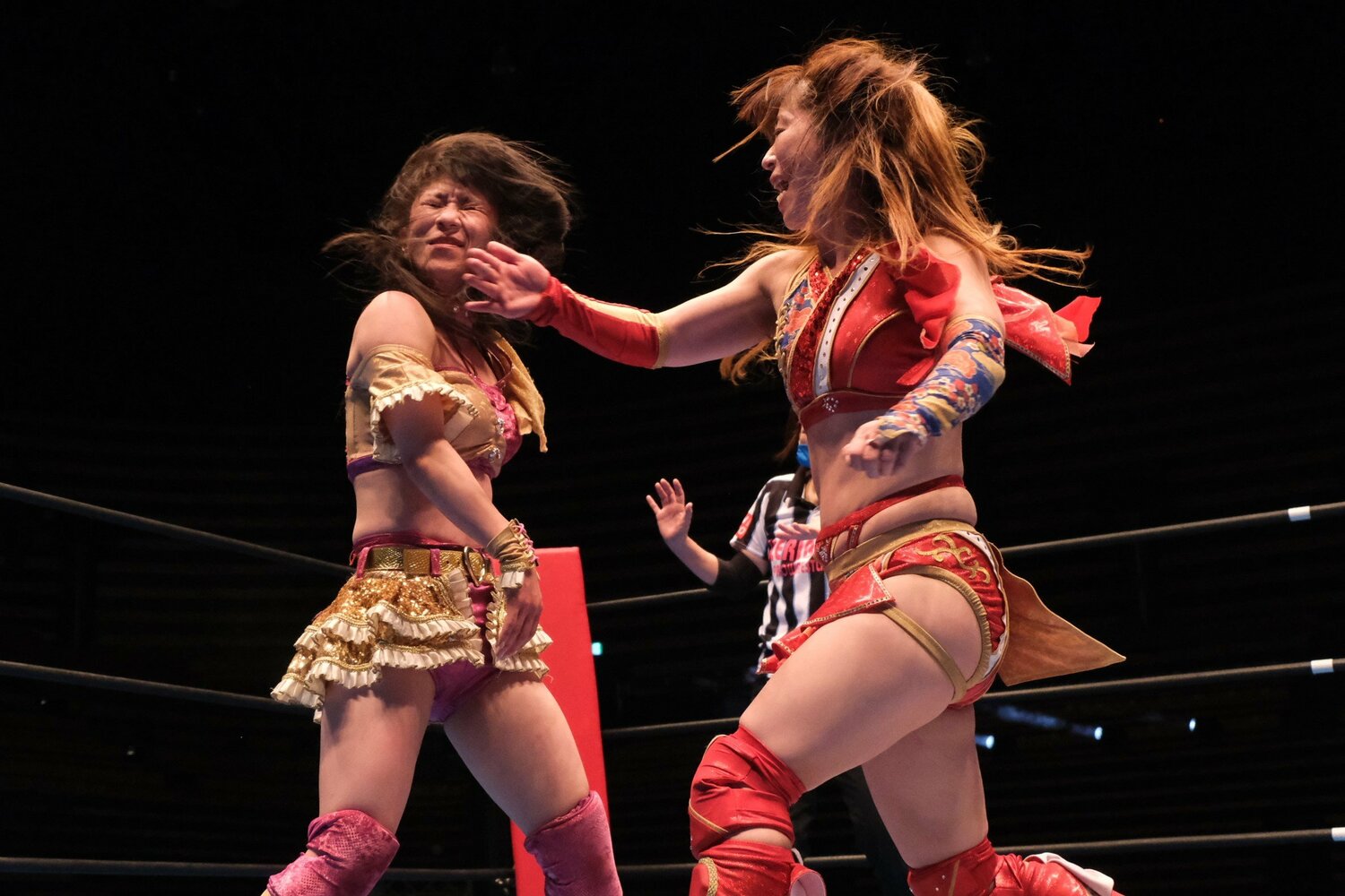 つくしの成長を願いながらリングに上がった藤本。強烈な張り手がつくしを襲う