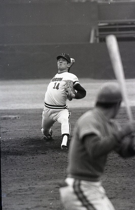 現役時代の山口高志。剛速球で知られた ©JIJI PRESS