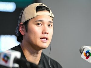 ベネズエラ戦に向けて、記者会見する大谷翔平（31歳）