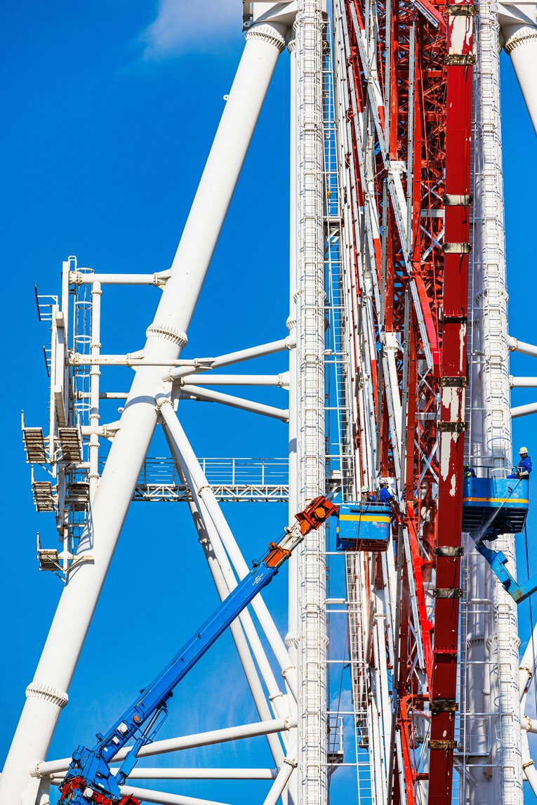 お台場の大観覧車、解体作業の様子（10月上旬）　©Masashi Soiri