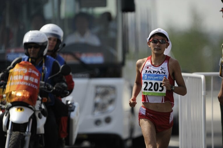 佐藤はマラソン代表として2008年北京五輪に出場　©Takuya Sugiyama/JMPA