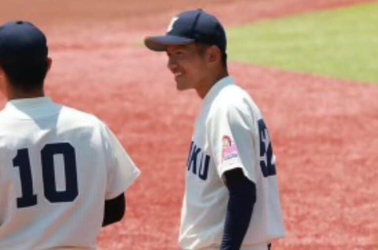 名門・生駒ボーイズ所属時代に骨肉腫に罹った音野峻也。現在は病を克服し、強豪・東北福祉大で学生コーチを務める ／ photograph by 本人提供