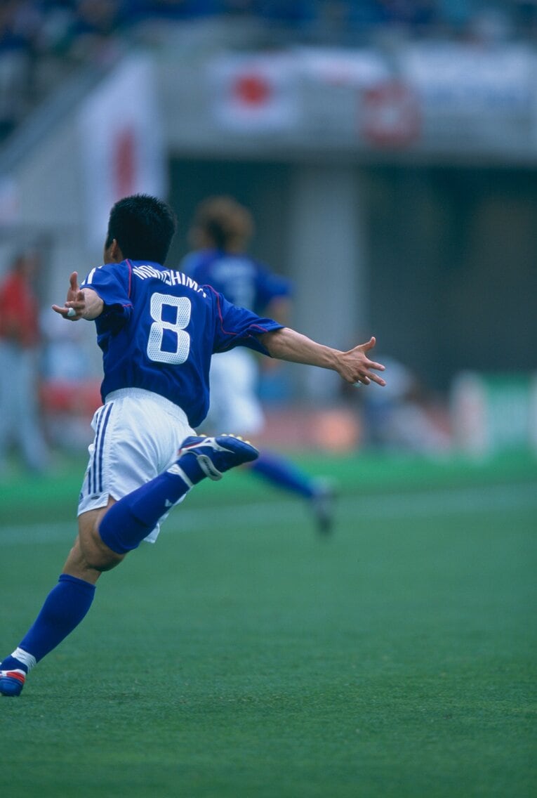 チュニジア戦でゴールを決めた森島寛晃　©Naoya Sanuki