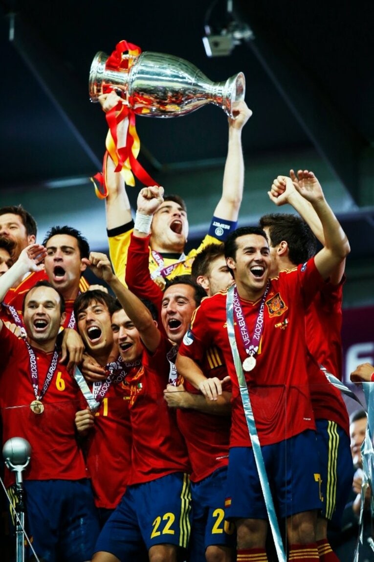 EURO2012優勝時。イニエスタ、チャビ、カシージャスら懐かしの面々とともに　©Daisuke Nakashima