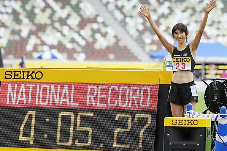 2020年8月23日のセイコーゴールデングランプリ1500mを日本新で優勝した田中希実 ／ photograph by KYODO