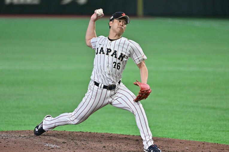 力のある直球と落差のあるフォークを武器にWBCで評価を上げた種市篤暉。実は他にもMLBスカウトの目に留まった選手が？ ／ photograph by Hideki Sugiyama