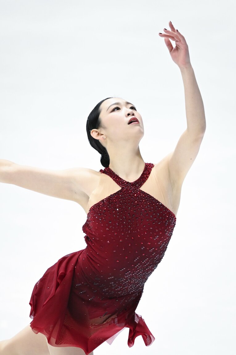 全日本選手権で演技を行う青木祐奈【スワイプするとその他の写真もご覧になれます】　©Asami Enomoto