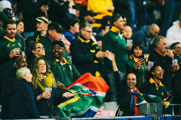 敵地フランスに乗り込んだ南アフリカのサポーターたち　©︎Kiichi Matsumoto