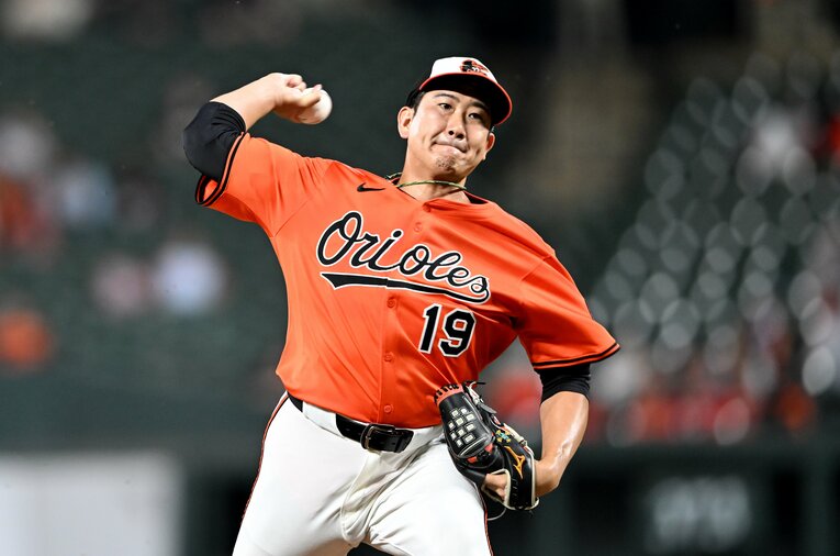 夢に見た舞台で安定したピッチングを続けている菅野　©Getty Images