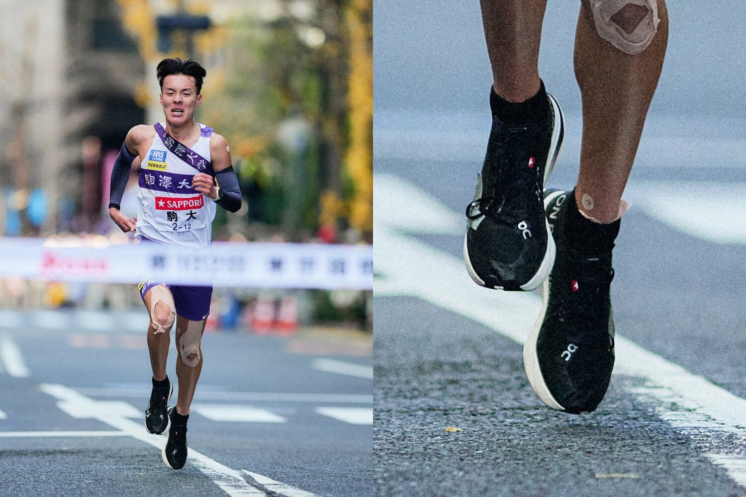 大腿骨疲労骨折からの故障明けでも区間新をマークした駒大・佐藤圭汰はオン着用　©Yuki Suenaga