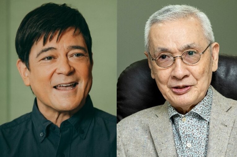 久米宏がキャスターを務める『ニュースステーション』でスポーツコーナーを担当した川平慈英。久米との掛け合いはお茶の間で人気を博した ／ photograph by Kiichi Matsumoto（Jay Kabira）,Takashi Shimizu（Hiroshi Kume）