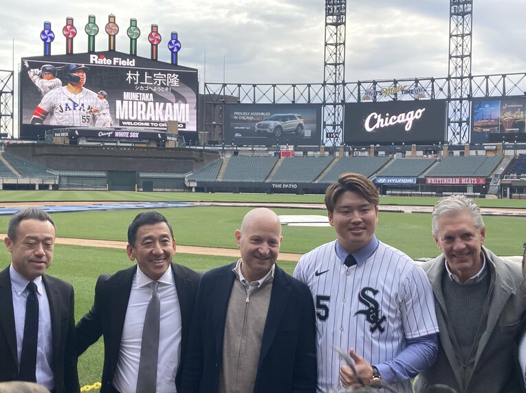 ホワイトソックス入団会見の様子　©︎Daisuke Sugiura