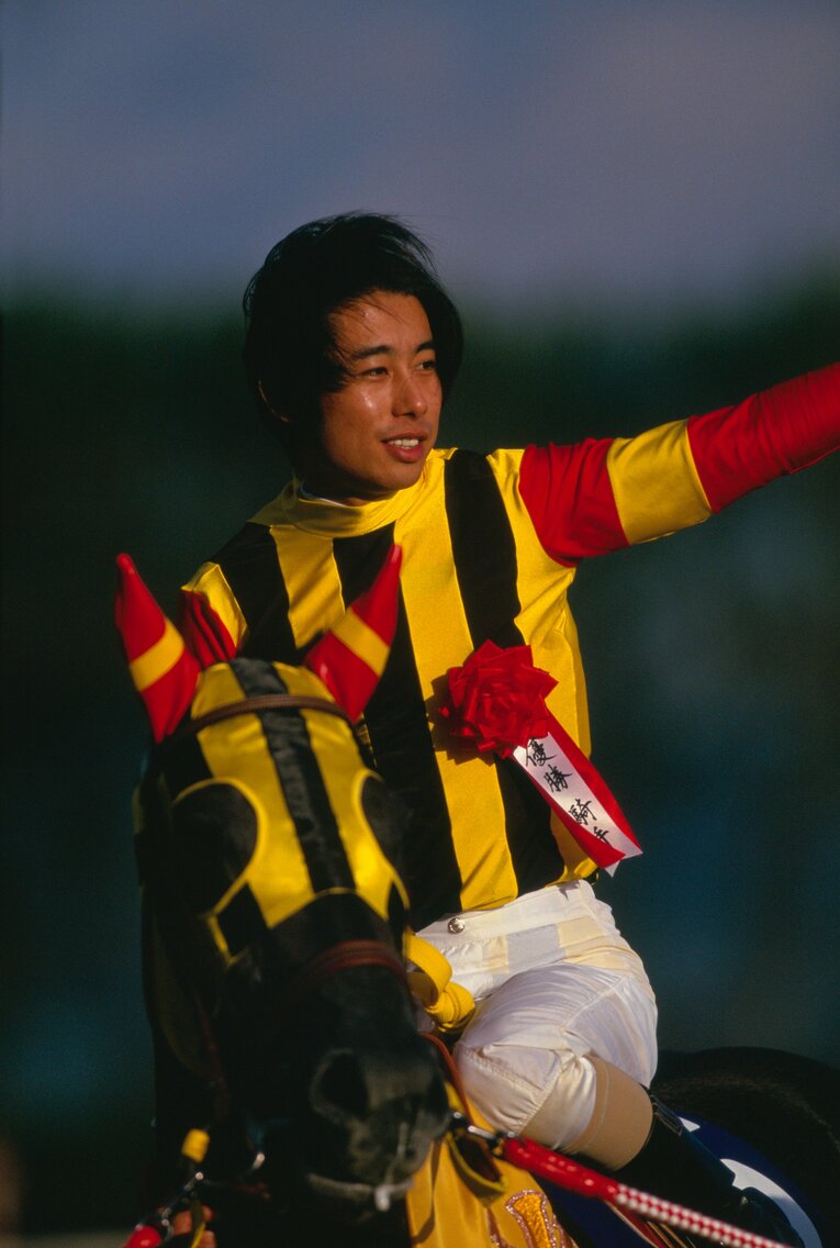 秋華賞を制した松永幹夫騎手（1996年撮影）　©Keiji Ishikawa