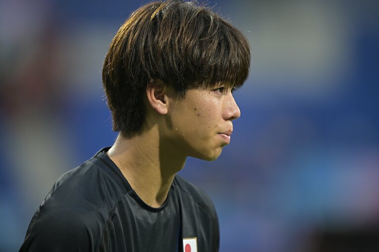 19歳の長身CB高井幸大はパリ五輪で主力として活躍。代表初招集を勝ち取った　©Takuya Kaneko/JMPA