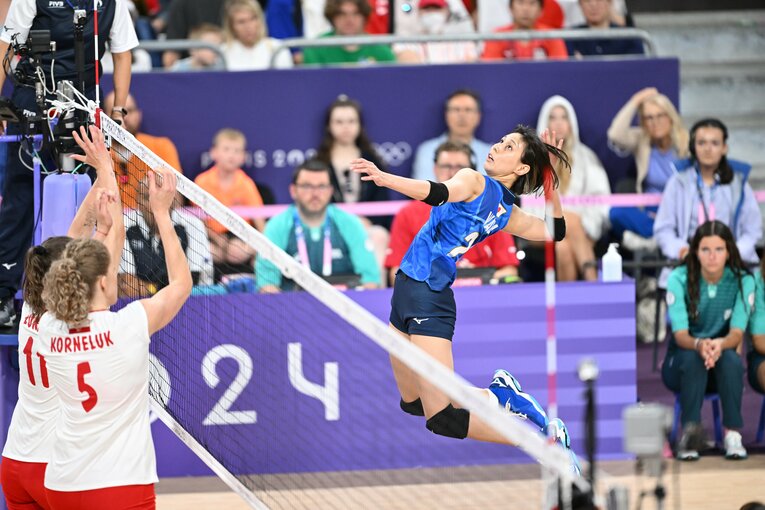 和田由紀子（パリ五輪 ポーランド戦）©︎Kaoru Watanabe/JMPA