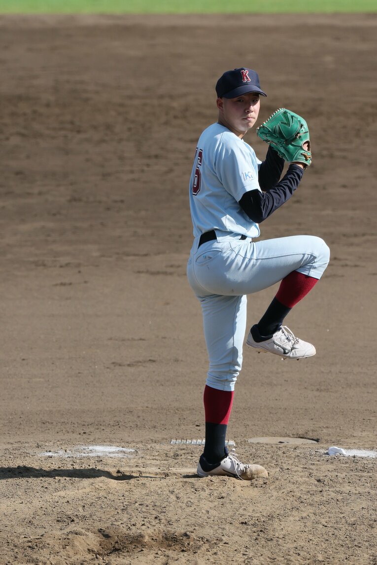 サウスポーの野口練も野間と同様指名漏れに。卒業後はNTT東日本へと進む　©Shigeki Yamamoto