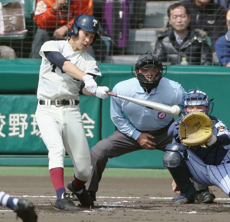 「狂気の9番バッター」藤井健平右翼手（NTT西日本）。写真は大阪桐蔭高時代　©JIJI PRESS