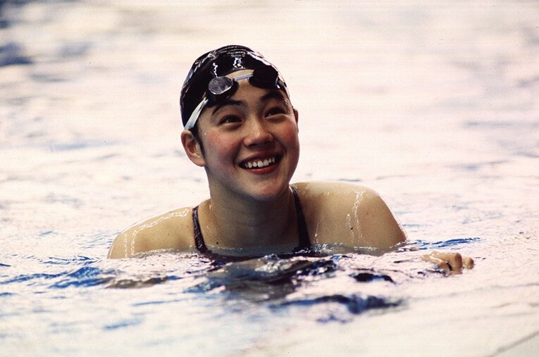1990年代、日本水泳界を牽引した千葉すず。世界選手権日本人女性初のメダリストとなり、五輪にも2度出場した。 ／ photograph by Takao Fujita