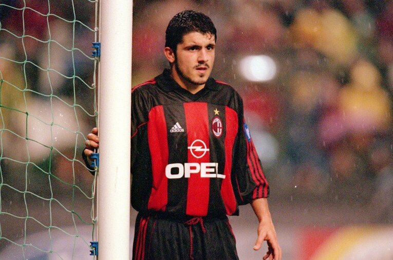 2003-04シーズンCL準々決勝、“闘犬”ガットゥーゾもデポルティボの勢いは止められず、歴史的逆転負けを食らった ／ photograph by Getty Images