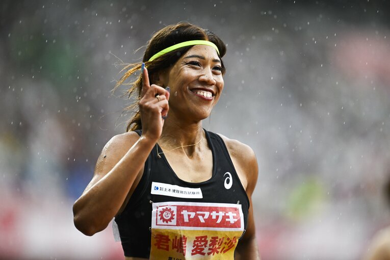 陸上日本選手権で2年連続となる100ｍ、200ｍの二冠に輝いた君嶋 ©Asami Enomoto