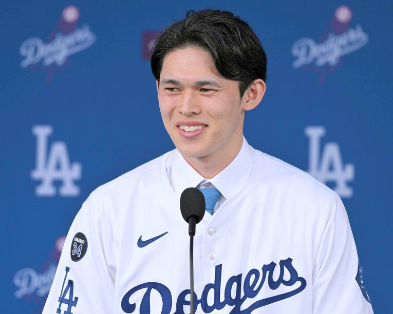 アメリカでも大きな注目を集める佐々木朗希　©︎JIJI PRESS