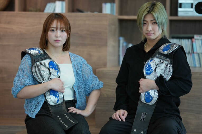 AAAWタッグ王者のSareeeと彩羽匠は7月14日の『Sareee ISM』でスターダムの上谷沙弥、刀羅ナツコと対戦する　©Essei Hara