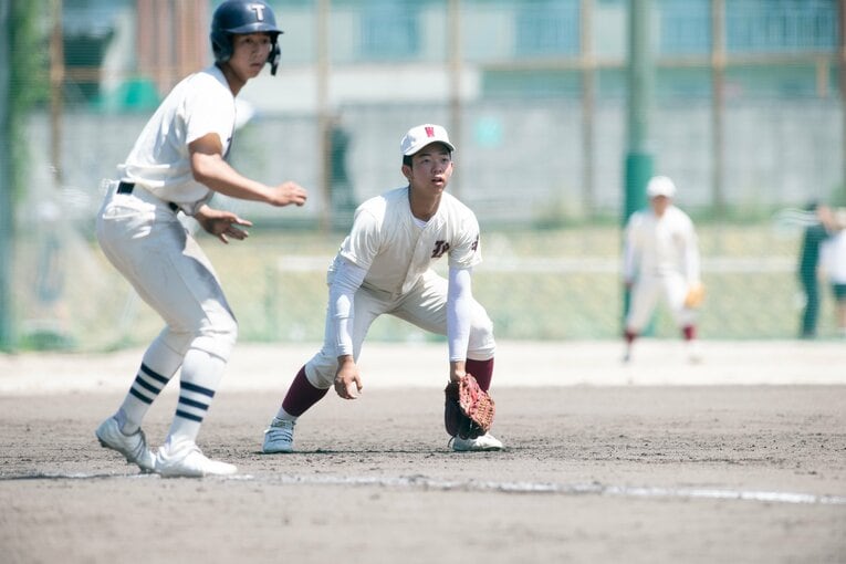 【2年ぶりの再戦】早稲田実業の西村。2年前に“5人目の内野手”として起用され、見事に打球をさばいた選手である　©Kota Inoue