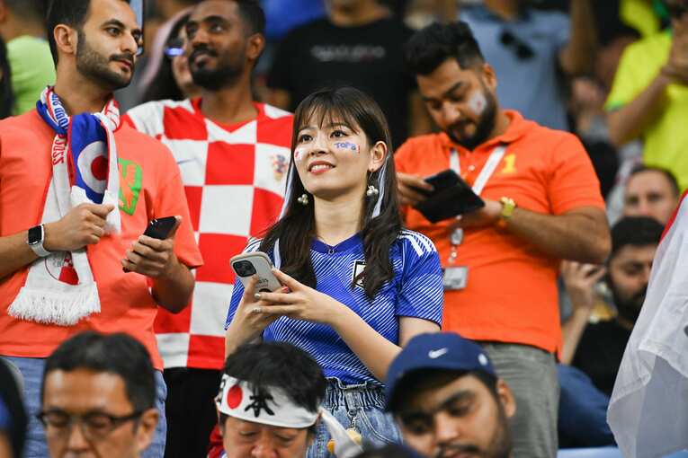 クロアチア戦の日本サポーター　©Takuya Kaneko/JMPA
