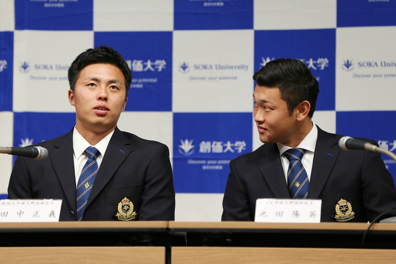 高校、大学と7年間同僚だった田中正義とはまたチームメイトに　©JIJI PRESS