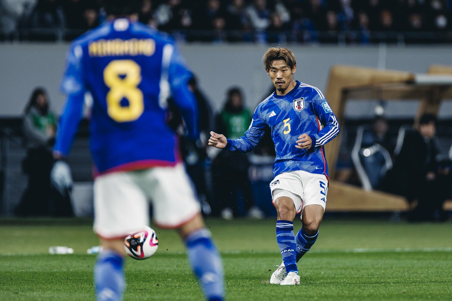 日本代表でプレーする守田英正。今季はスポルティングCPでリーグ優勝も経験した　©Kiichi Matsumoto/JMPA