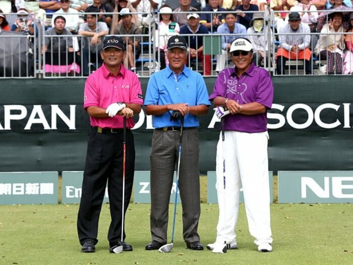 青木、尾崎、中嶋、奇跡の3ショット！AONの会見にベテランの底力を見た。＜Number Web＞ photograph by AFLO