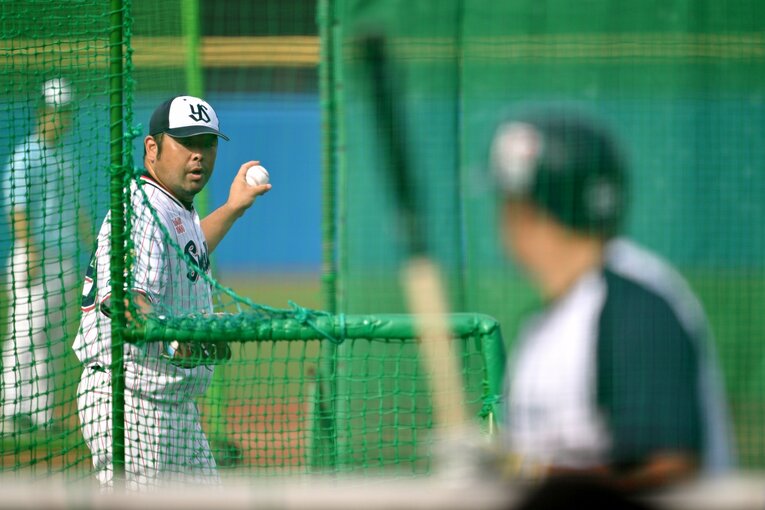 試合前練習風景。フリー打撃　©Hideki Sugiyama