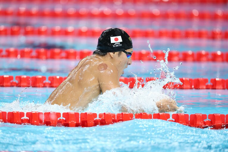 400ｍ個人メドレーで7位に入った瀬戸。序盤は王者・マルシャンを猛追するなど200ｍに期待を抱かせる泳ぎだった　©Ryosuke Menju/JMPA