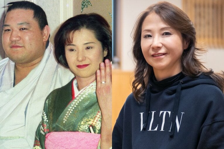 元大関・魁皇の浅香山博之と結婚し、相撲部屋の女将となった元女子プロレスラーの西脇充子 ／ photograph by JIJI PRESS/Takuya Sugiyama
