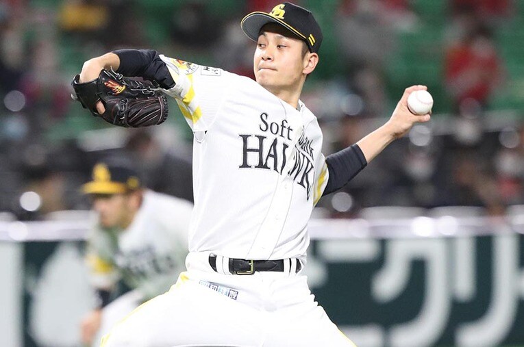 2017年のドラフト、育成4位指名でソフトバンク入りした大竹耕太郎 ／ photograph by Sankei Shimbun