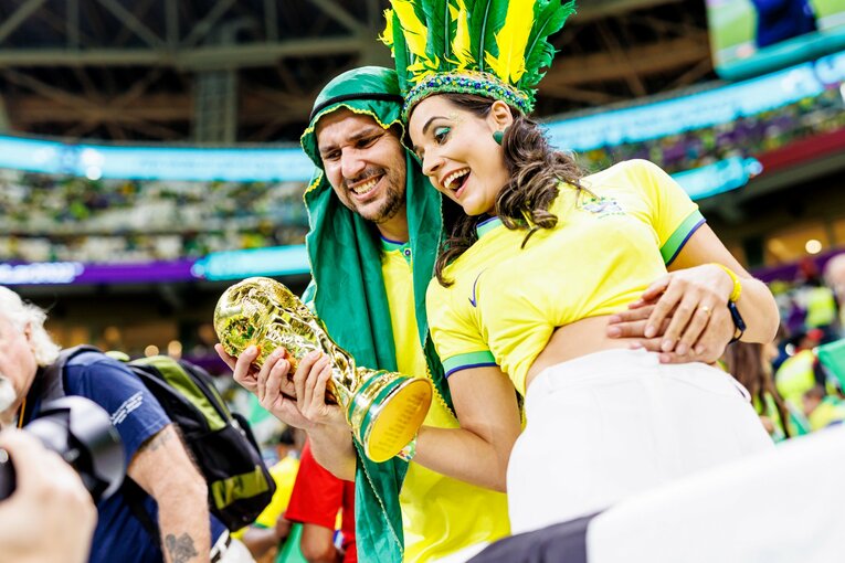 カタールW杯の女性サポーター　©Kiichi Matsumoto/JMPA