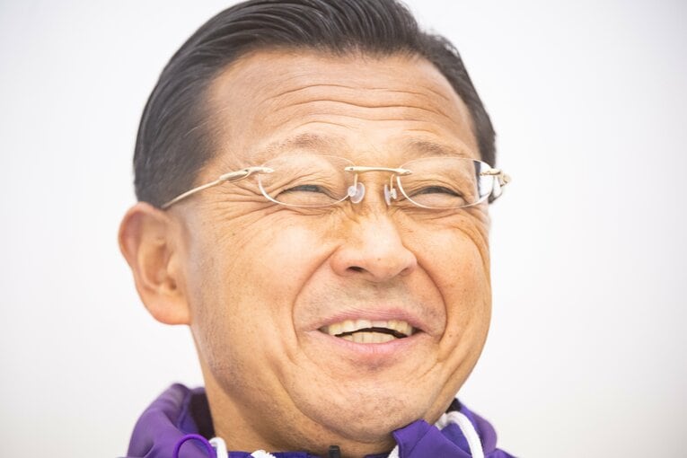 往路後の大八木監督。往路での「子どもたち」の活躍に破顔一笑　©Nanae Suzuki