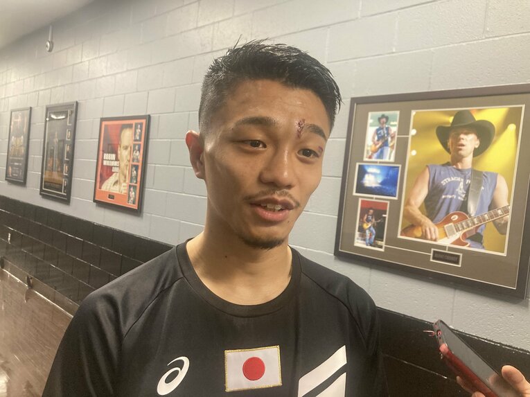 試合後の中谷潤人　©︎Daisuke Sugiura