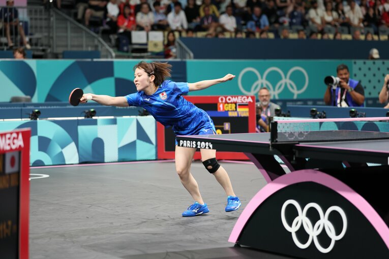 女子卓球団体準決勝の平野美宇　©Kaoru Watanabe/JMPA