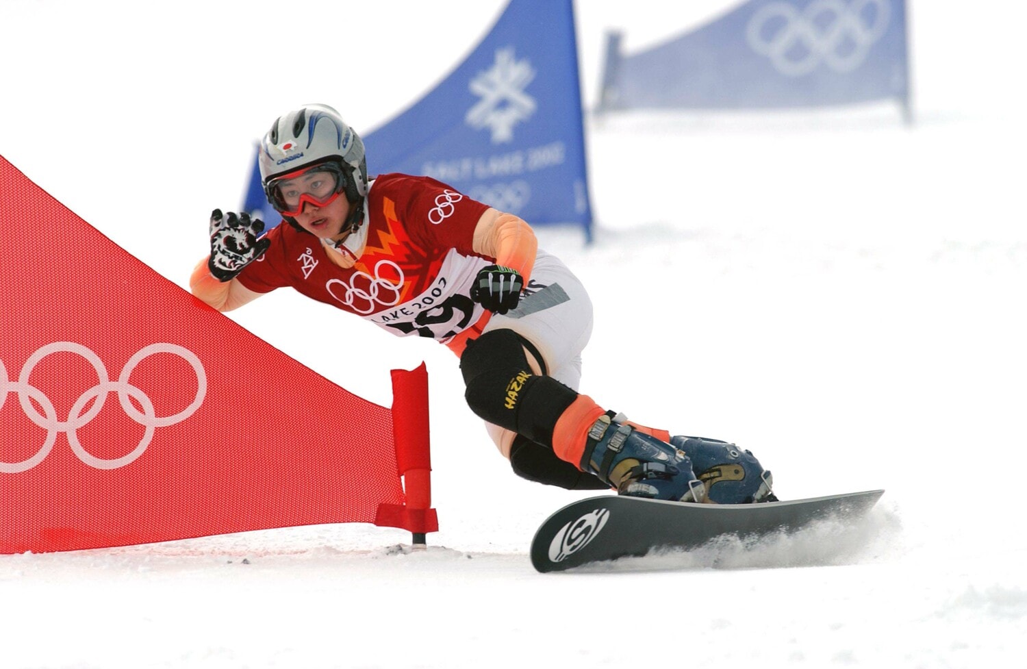 初のオリンピック出場となった2002年ソルトレイクシティ大会（22位）。当時はまだ高校生だった　©︎Press Association/AFLO