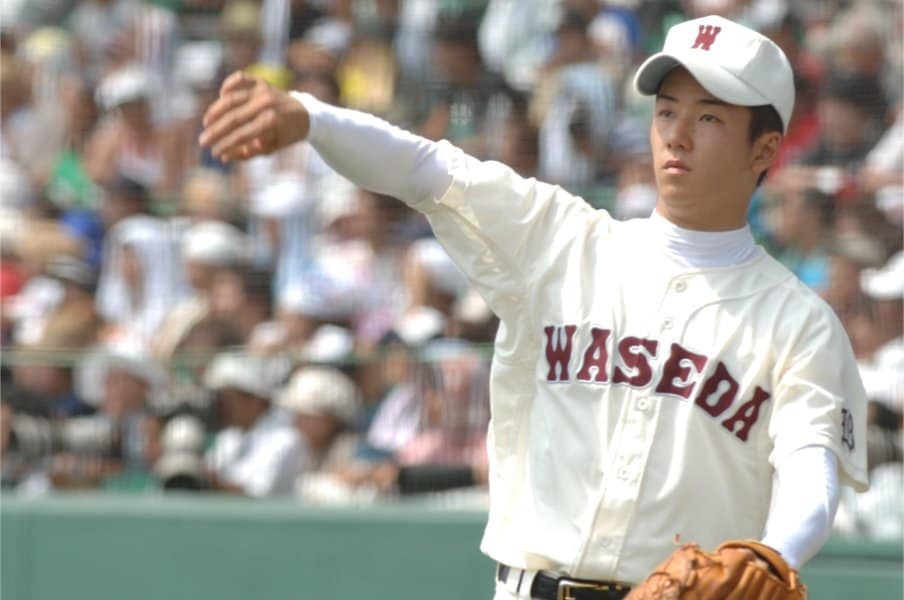 2006年夏の甲子園、早実の斎藤佑樹。同学年の中村七段は現地観戦したという　©Takashi Shimizu