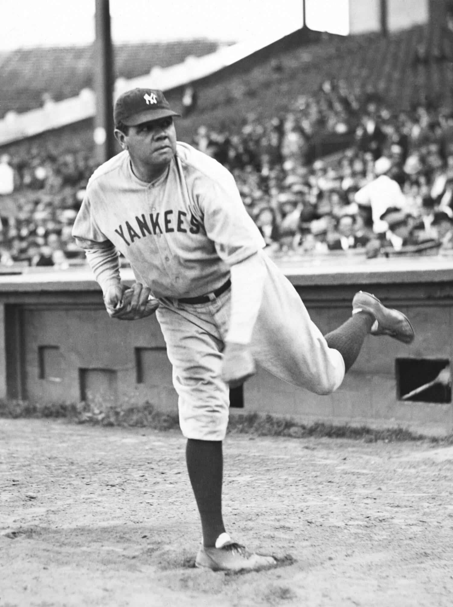 ヤンキース時代のベーブ・ルースの投球フォーム　©Getty Images